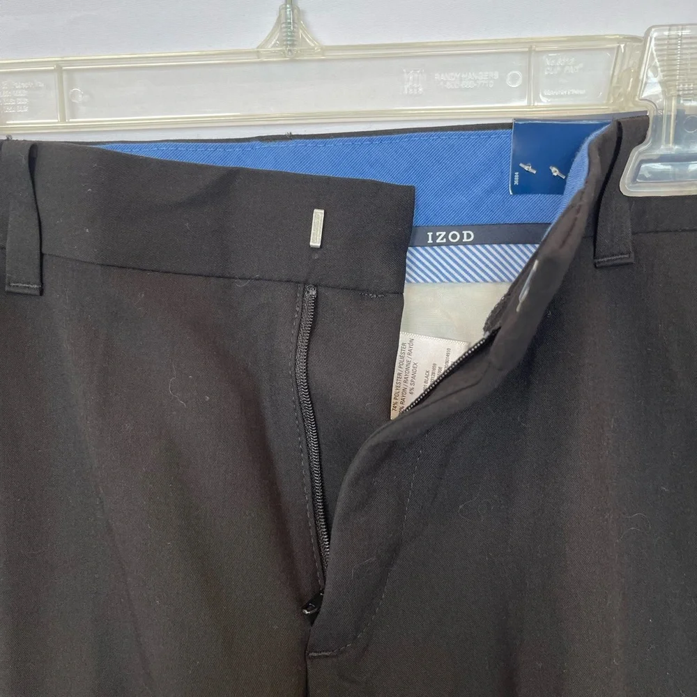 NWT Izod Boys Black Flat Front Stretch Devant Plat Extensible Dress Pants - Picture 5 of 6